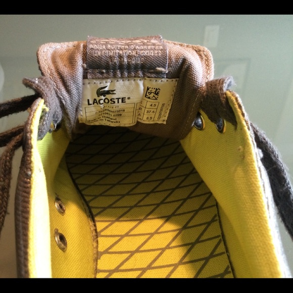 Lacoste Leather and Synthetic Sneakers sz 6.5 - Picture 5 of 5
